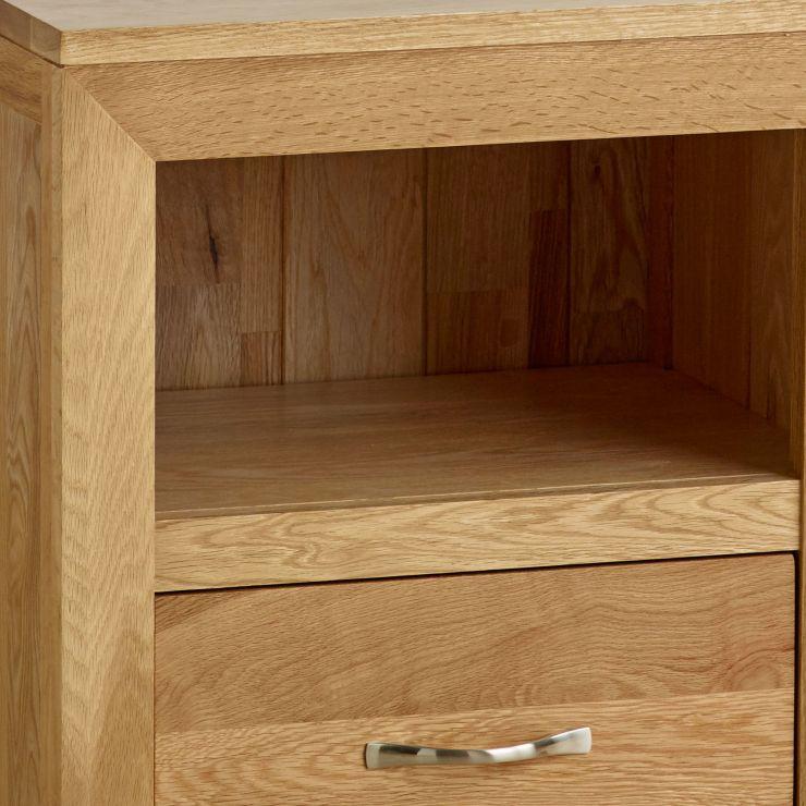 Chamfer Natural Solid Oak 1 Drawer Bedside Table - Image 4