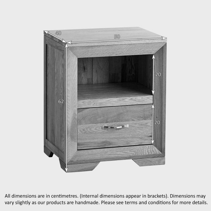 Chamfer Natural Solid Oak 1 Drawer Bedside Table - Image 6