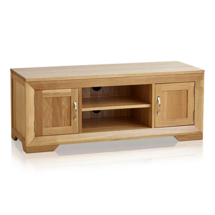 Chamfer Solid Oak 2 Doors TV Unit - Image 3