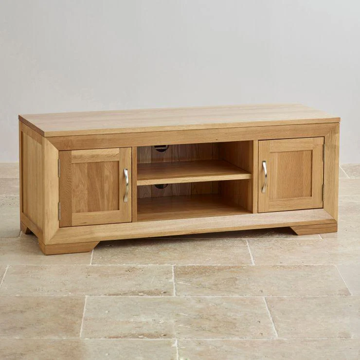 Chamfer Solid Oak 2 Doors TV Unit - Image 4