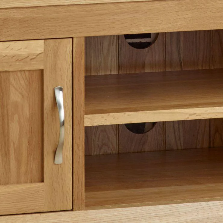 Chamfer Solid Oak 2 Doors TV Unit - Image 5