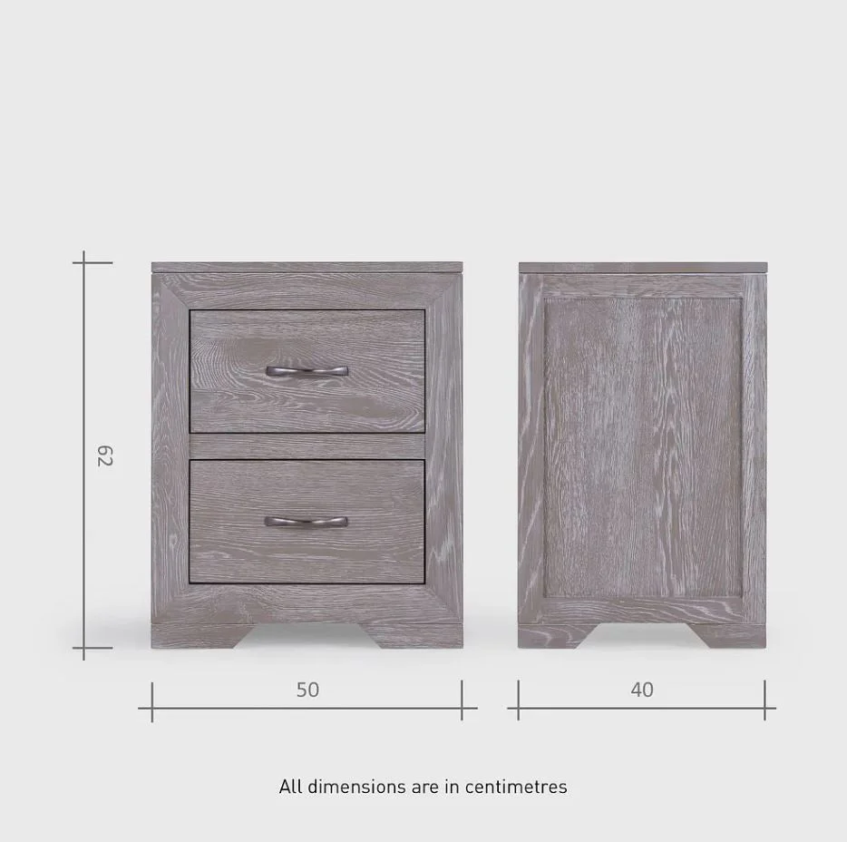 Chamfer Natural Solid Oak Bedside Table - Image 6