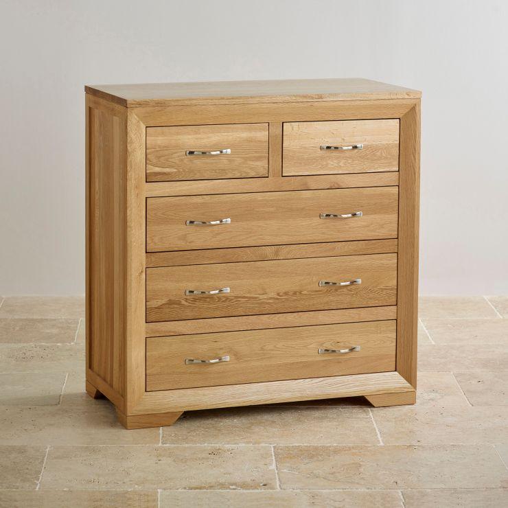 Chamfer Solid Oak 2 over 3 Chest of Drawers - Image 4