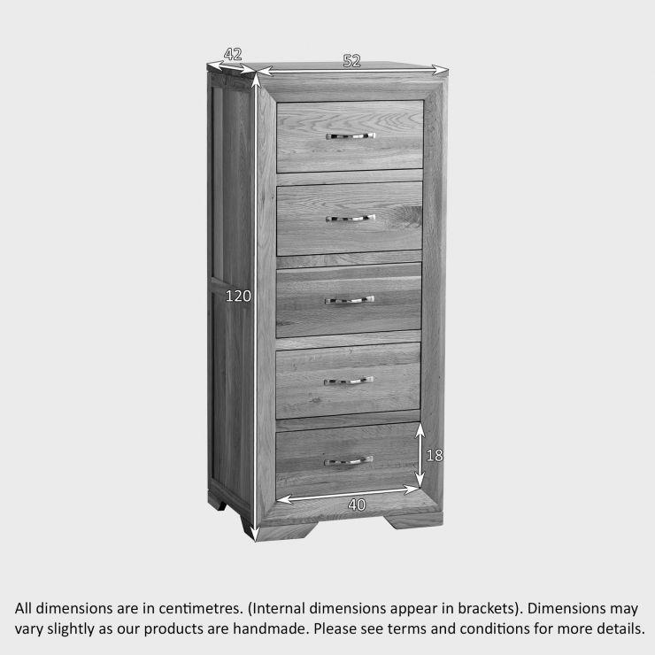 Chamfer Natural Solid Oak 5 Drawers Tallboy - Image 6