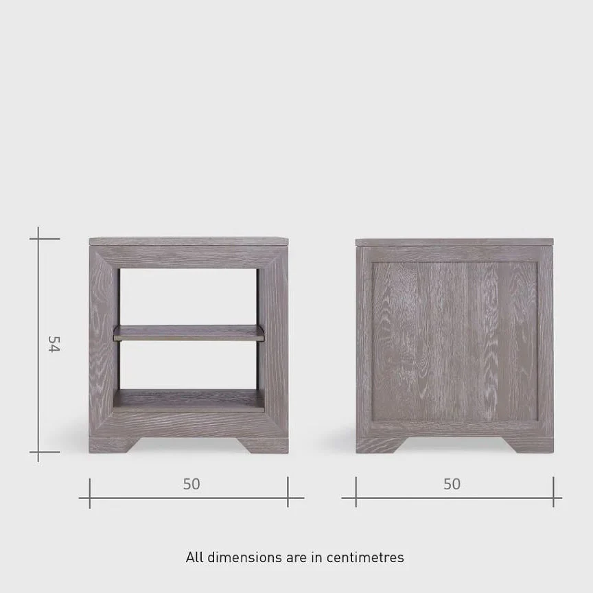Chamfer Natural Solid Oak Side Table - Image 5