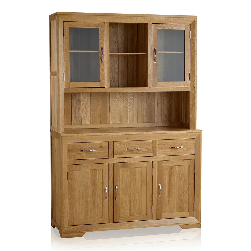 Chamfer Solid Oak Large Sideboard with Hutch Dresser - Image 5