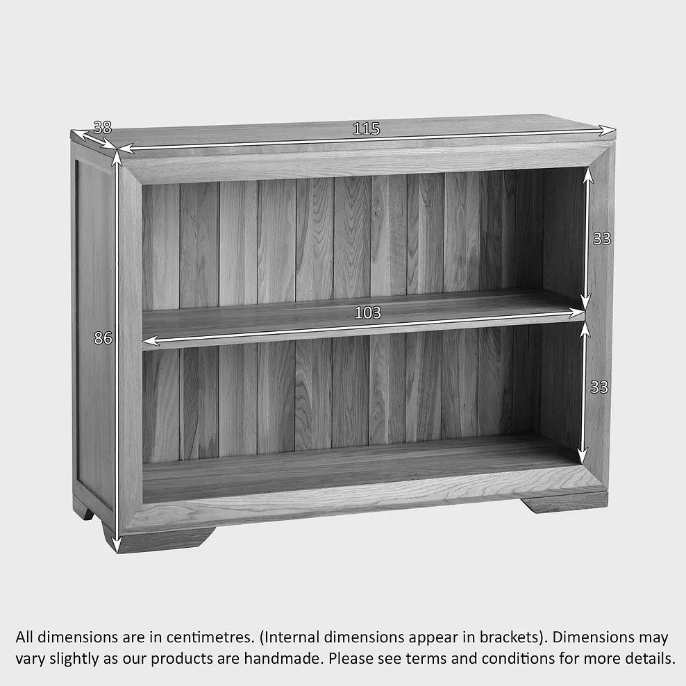 Chamfer Natural Solid Oak Small Bookcase - Image 4