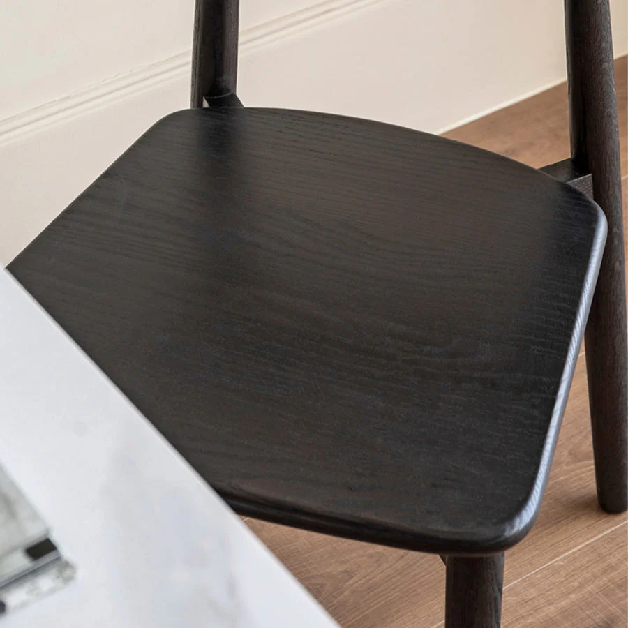 Oslo Charcoal Solid Oak Dining Chair - Image 6