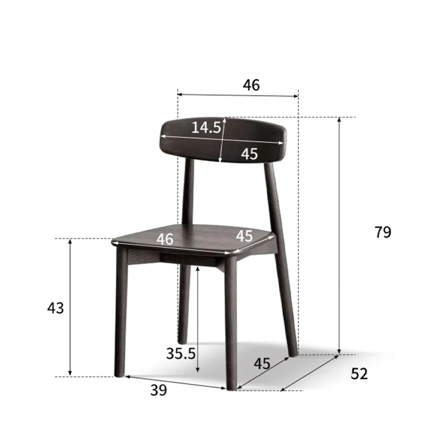 Oslo Charcoal Solid Oak Dining Chair - Image 7