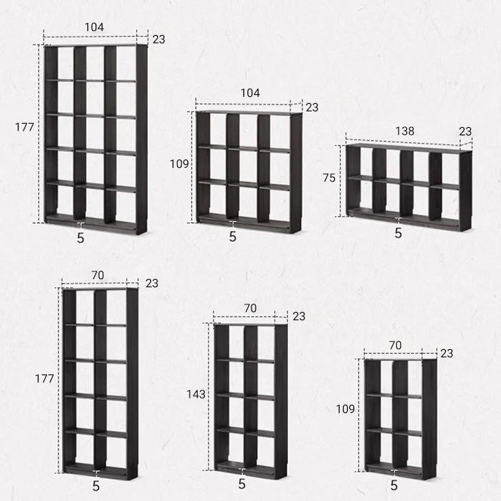 Charcoal Natural Solid Oak Modular Wall Shelves - Image 7