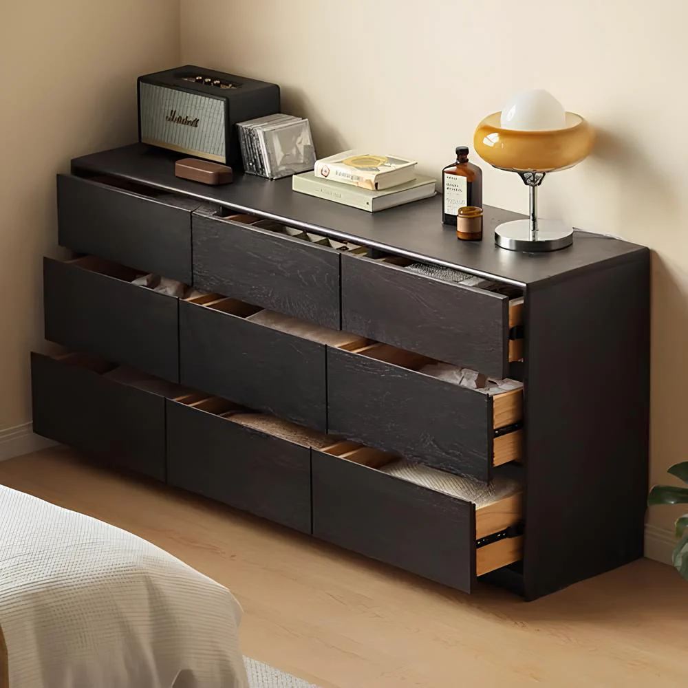 Charcoal Solid Oak Chest of 9 Drawers - Image 5