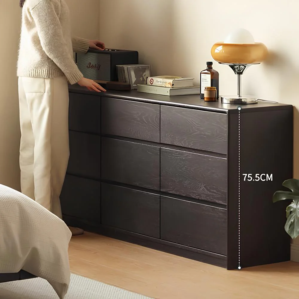 Charcoal Solid Oak Chest of 9 Drawers - Image 6