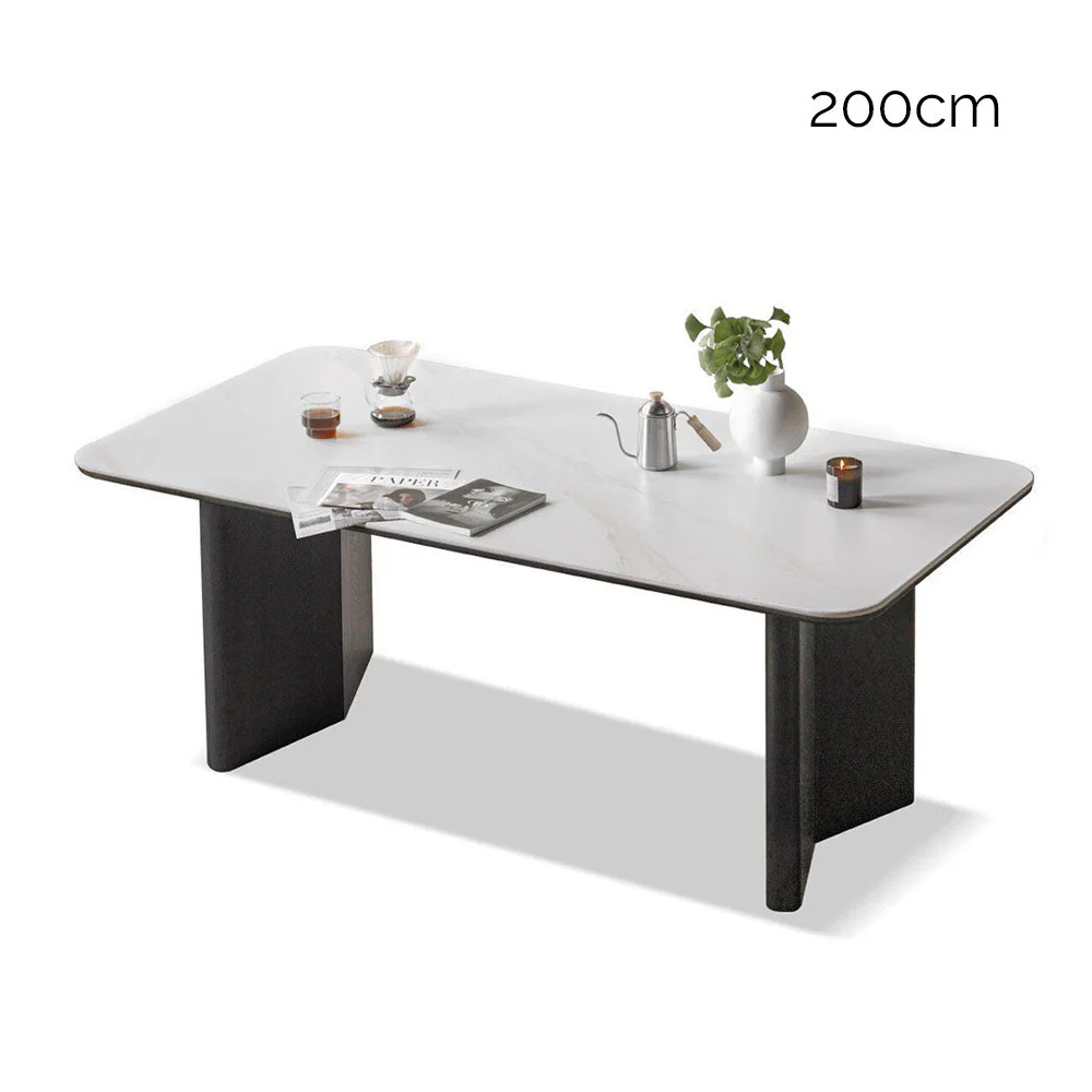 Charcoal Solid Oak Dining Table with Ceramic Top - Image 11