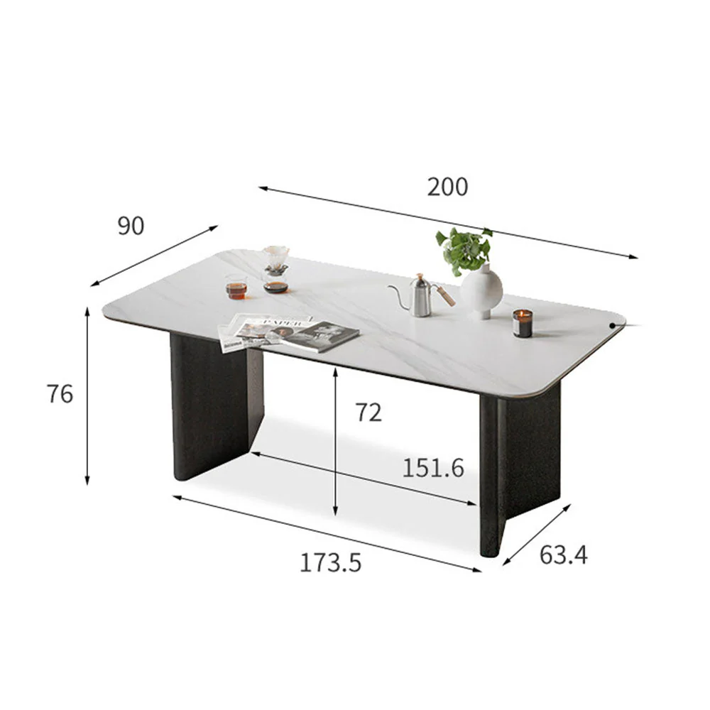 Charcoal Solid Oak Dining Table with Ceramic Top - Image 12