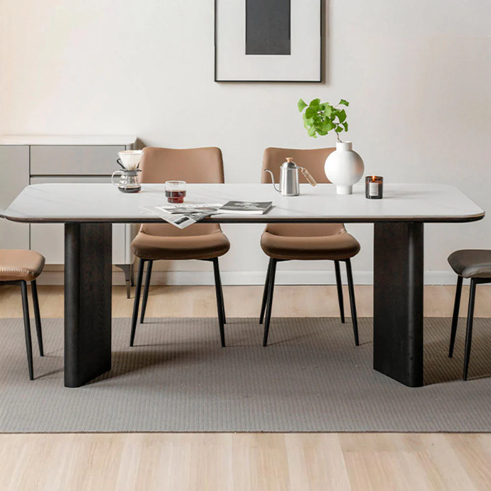 Charcoal Solid Oak Dining Table with Ceramic Top - Image 2