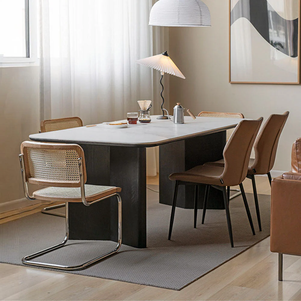 Charcoal Solid Oak Dining Table with Ceramic Top - Image 3
