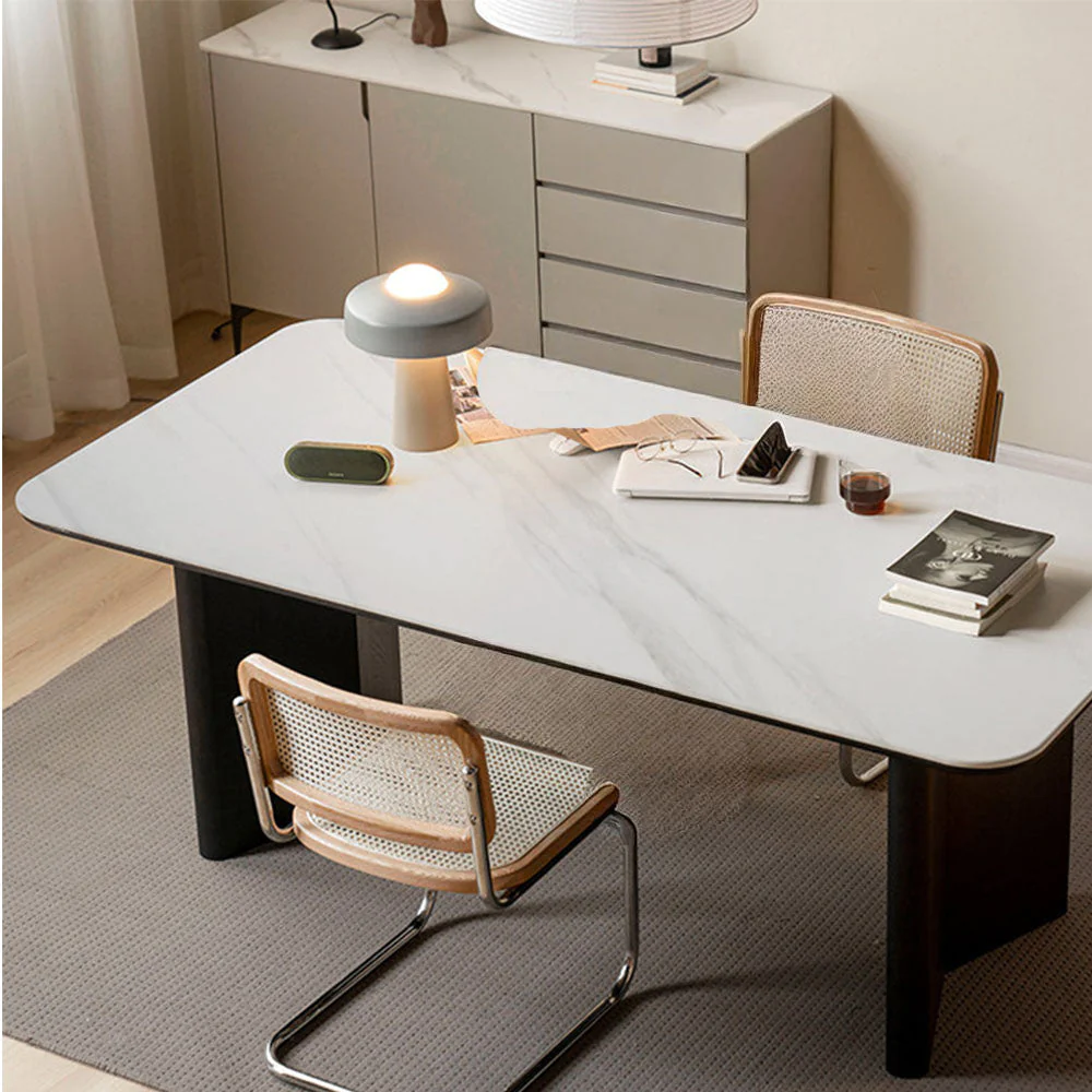 Charcoal Solid Oak Dining Table with Ceramic Top - Image 4