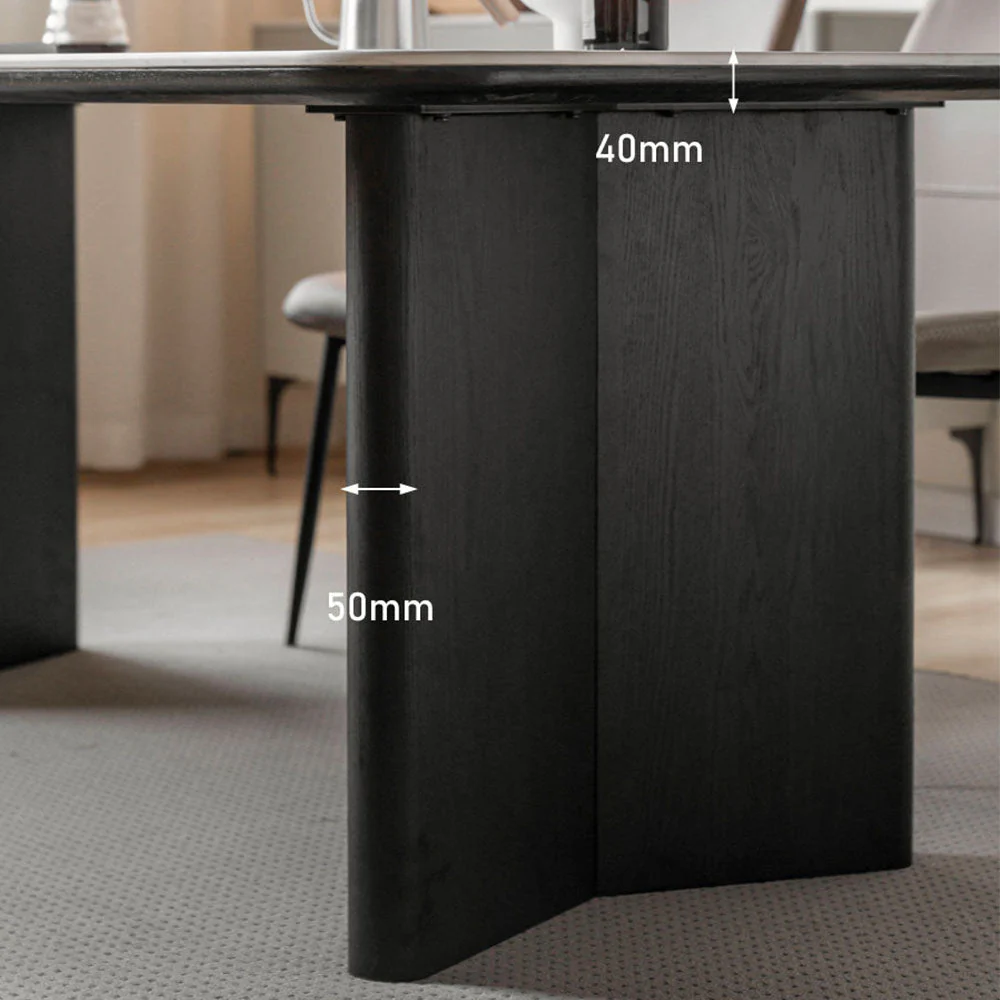 Charcoal Solid Oak Dining Table with Ceramic Top - Image 6
