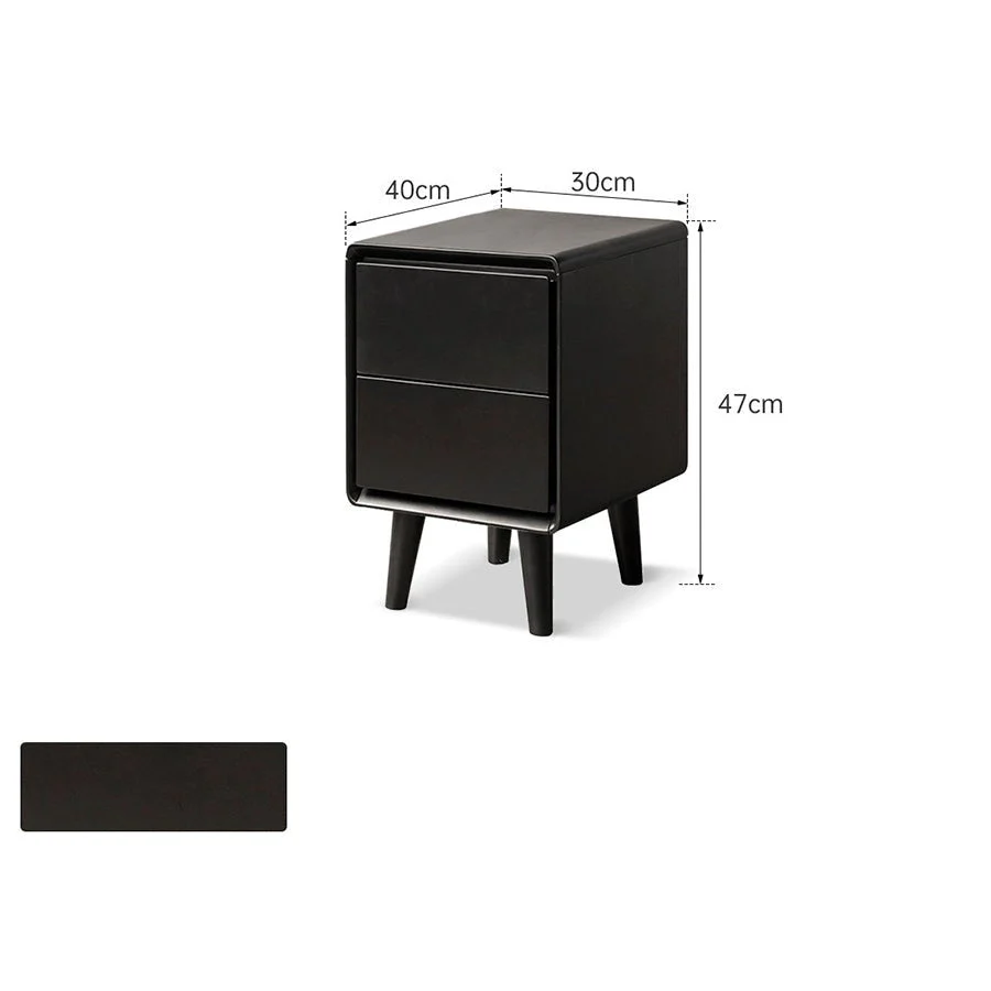 Charcoal Solid Rubber Wood Bedside Table - Image 6