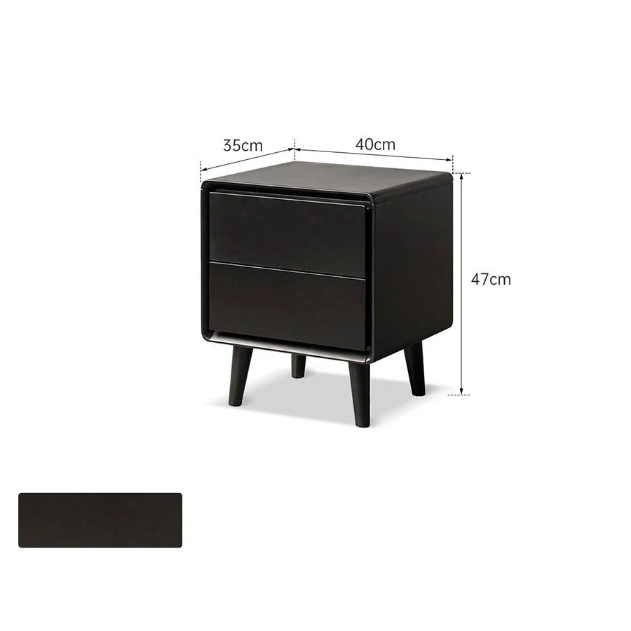 Charcoal Solid Rubber Wood Bedside Table - Image 7