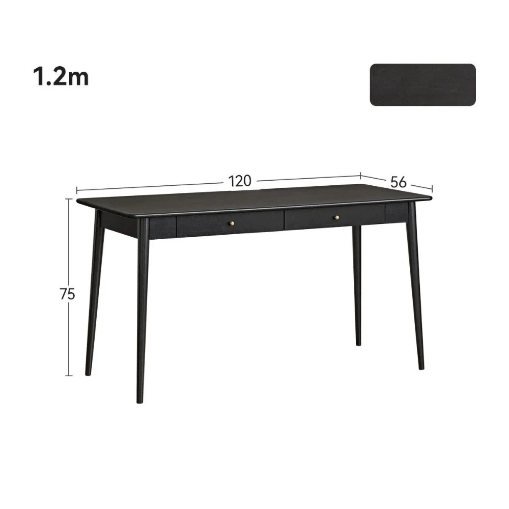 Charcoal Solid Rubber Wood Desk - Image 11