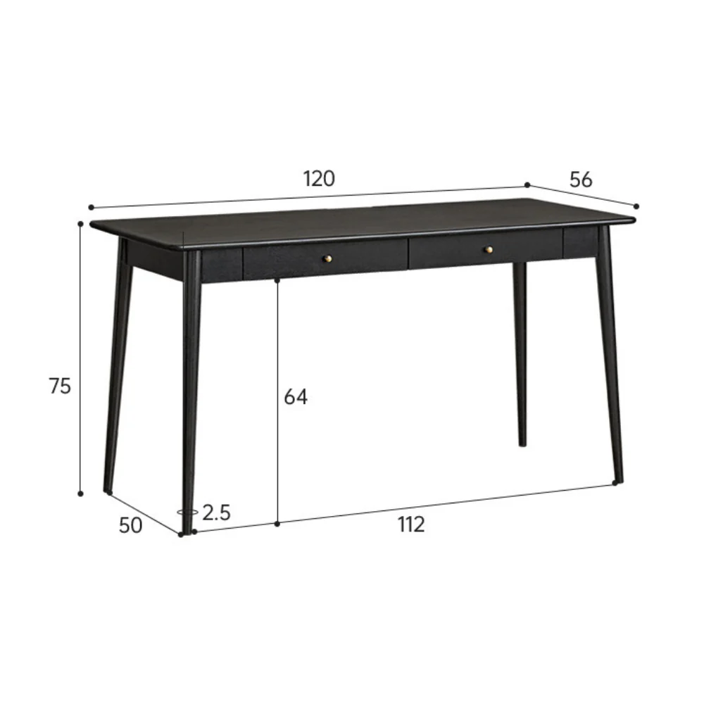 Charcoal Solid Rubber Wood Desk - Image 13