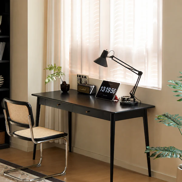Charcoal Solid Rubber Wood Desk - Image 3
