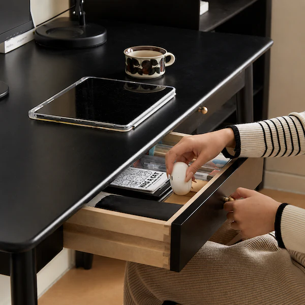 Charcoal Solid Rubber Wood Desk - Image 7
