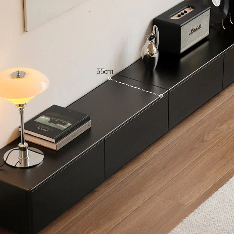 Charcoal Solid Rubber Wood Entertainment Unit - Image 2