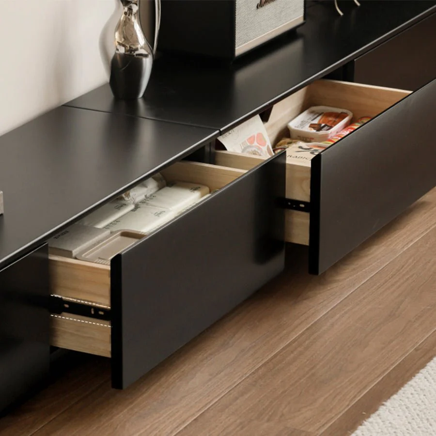 Charcoal Solid Rubber Wood Entertainment Unit - Image 4