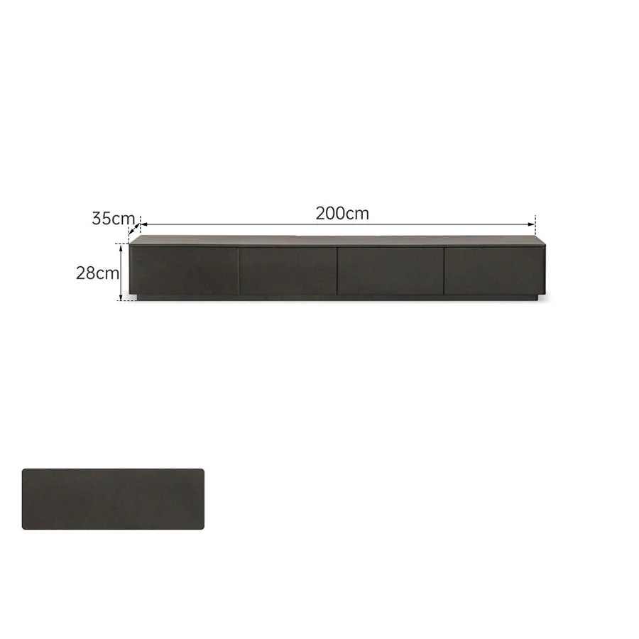 Charcoal Solid Rubber Wood Entertainment Unit - Image 6