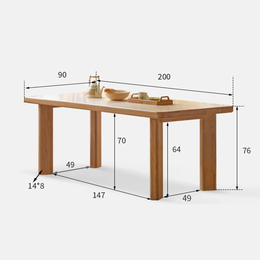 Cholet Natural Solid Oak Dining Table - Image 9