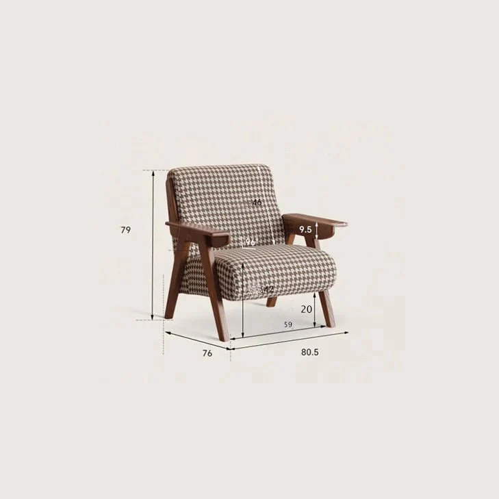 Colorado Houndstooth Fabric Leisure Armchair - Image 4