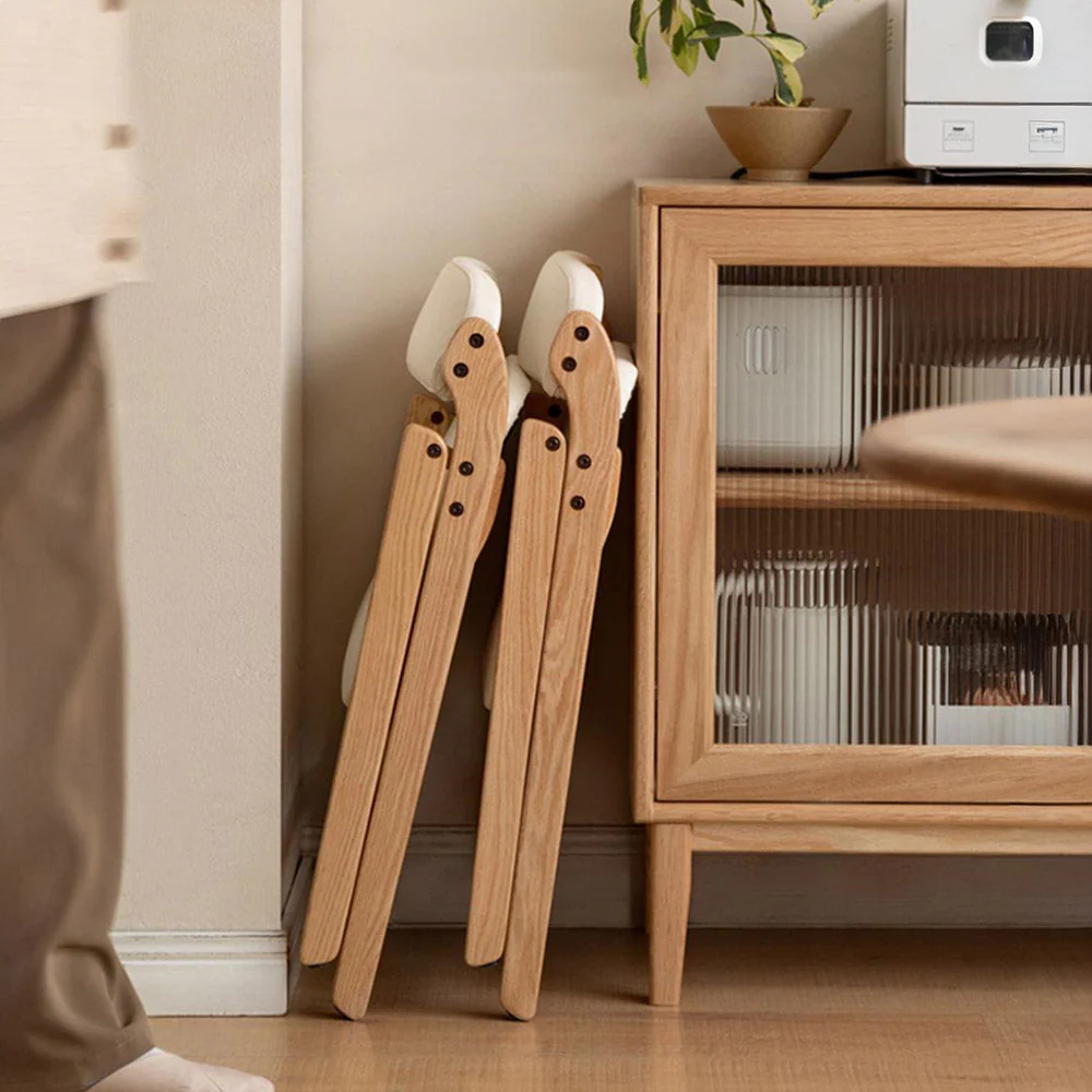 Coreses Natural Solid Oak Folding Chair - Image 2