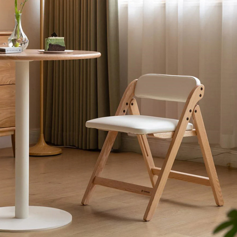 Coreses Natural Solid Oak Folding Chair - Image 4