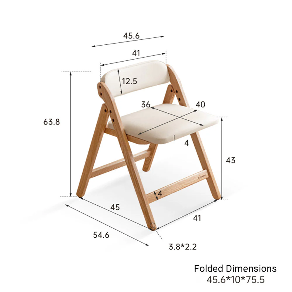 Coreses Natural Solid Oak Folding Chair - Image 7
