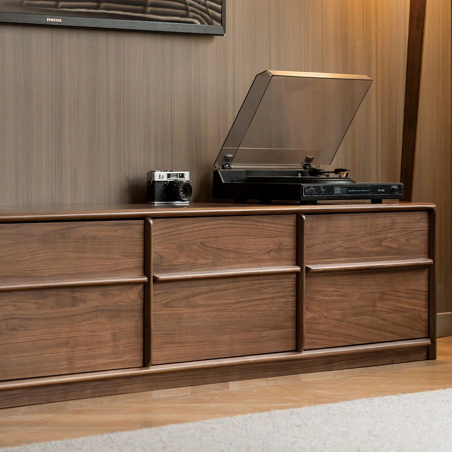 Crawley Solid Walnut Floor Standing Entertainment Unit - Image 3