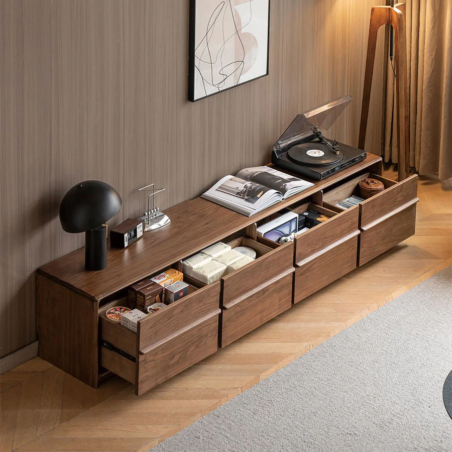 Crawley Solid Walnut Floor Standing Entertainment Unit - Image 6