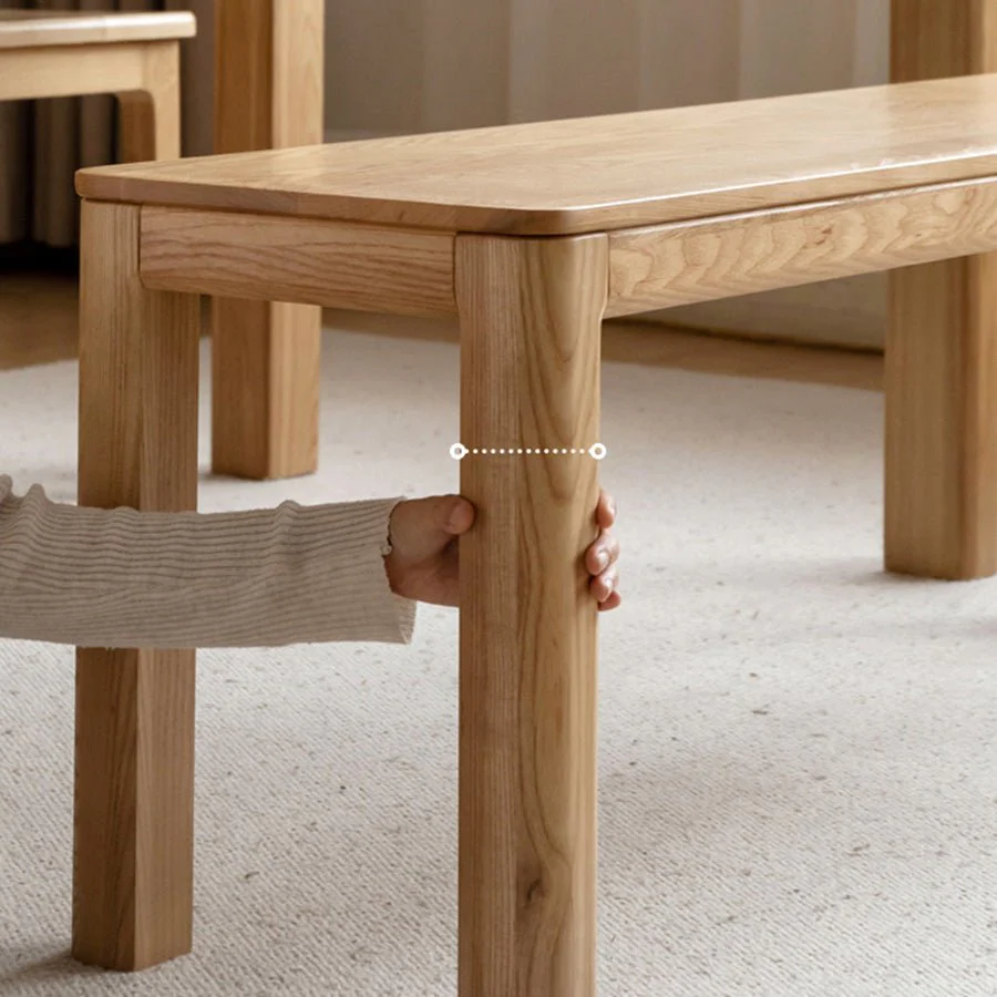 Cuba Natural Solid Ash Dining Bench - Image 6