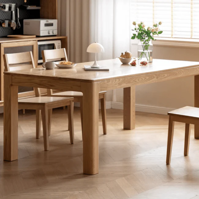 Cuba Natural Solid Ash Dining Table - Image 3