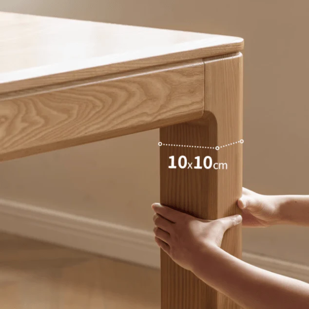 Cuba Natural Solid Ash Dining Table - Image 5