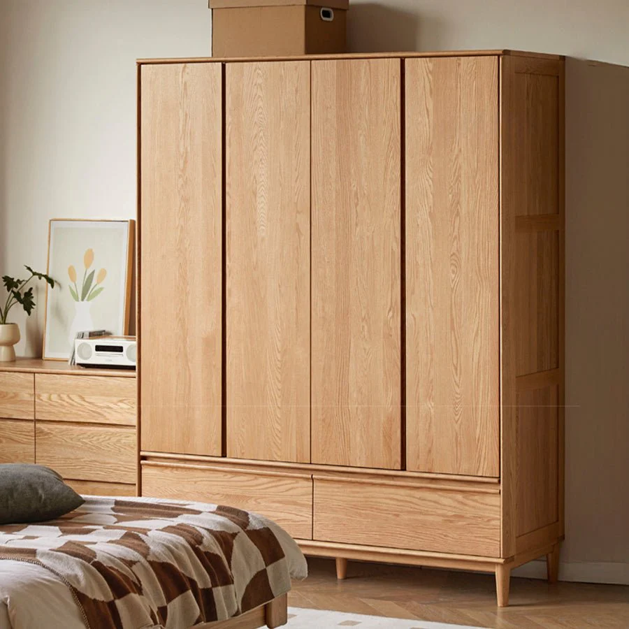 Dorno Solid Oak Wardrobe with Bottom Drawer