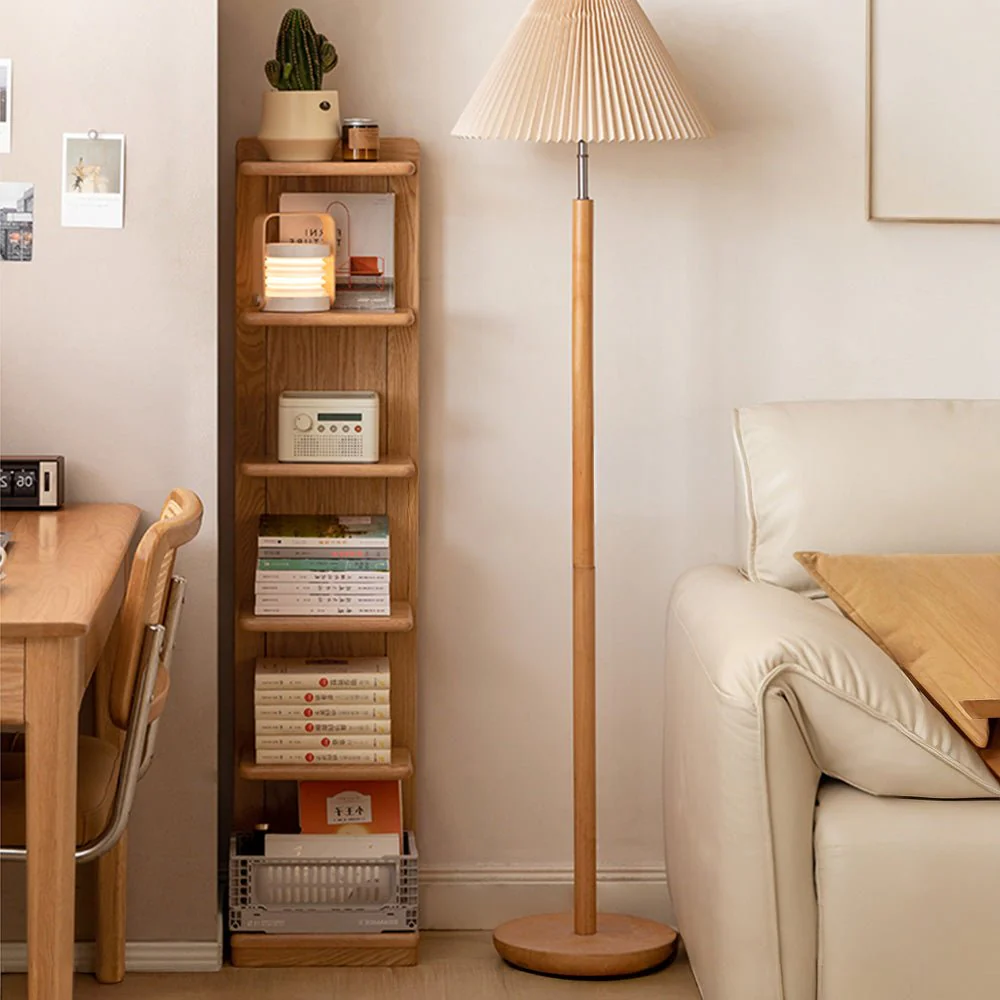 Dviete Natural Solid Oak Multi-Shelf Storage Bookcase - Image 3