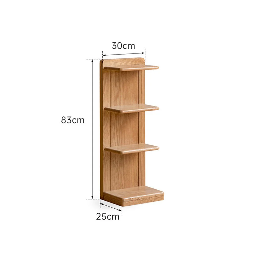 Dviete Natural Solid Oak Multi-Shelf Storage Bookcase - Image 6