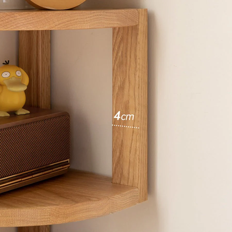 Elle Natural Solid Oak Desktop Corner Shelf - Image 5