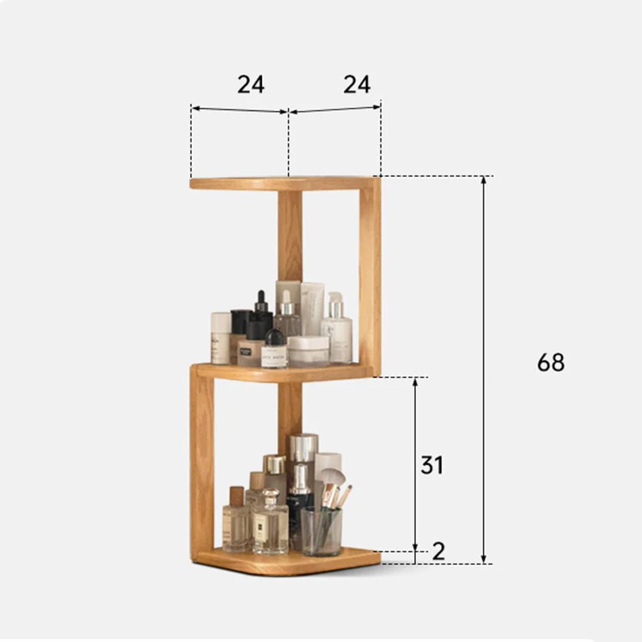 Elle Natural Solid Oak Desktop Corner Shelf - Image 7