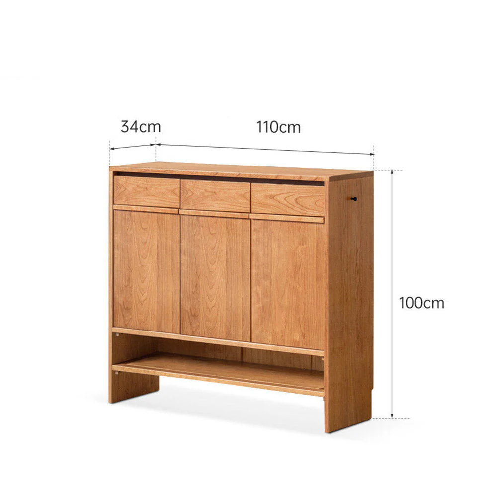 Enna Natural Solid Cherry Shoe Cabinet - Image 12