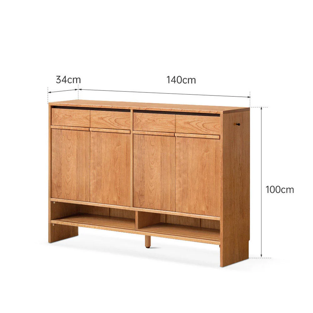 Enna Natural Solid Cherry Shoe Cabinet - Image 13