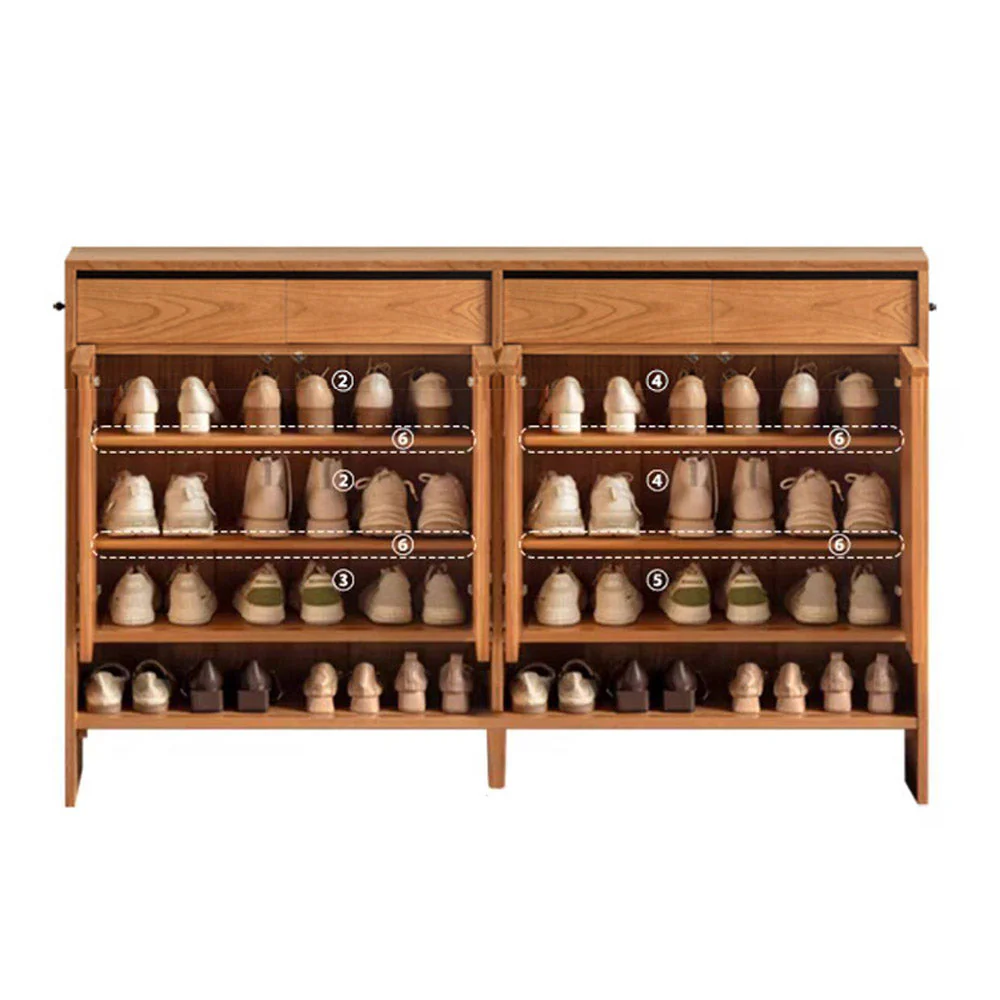 Enna Natural Solid Cherry Shoe Cabinet - Image 15