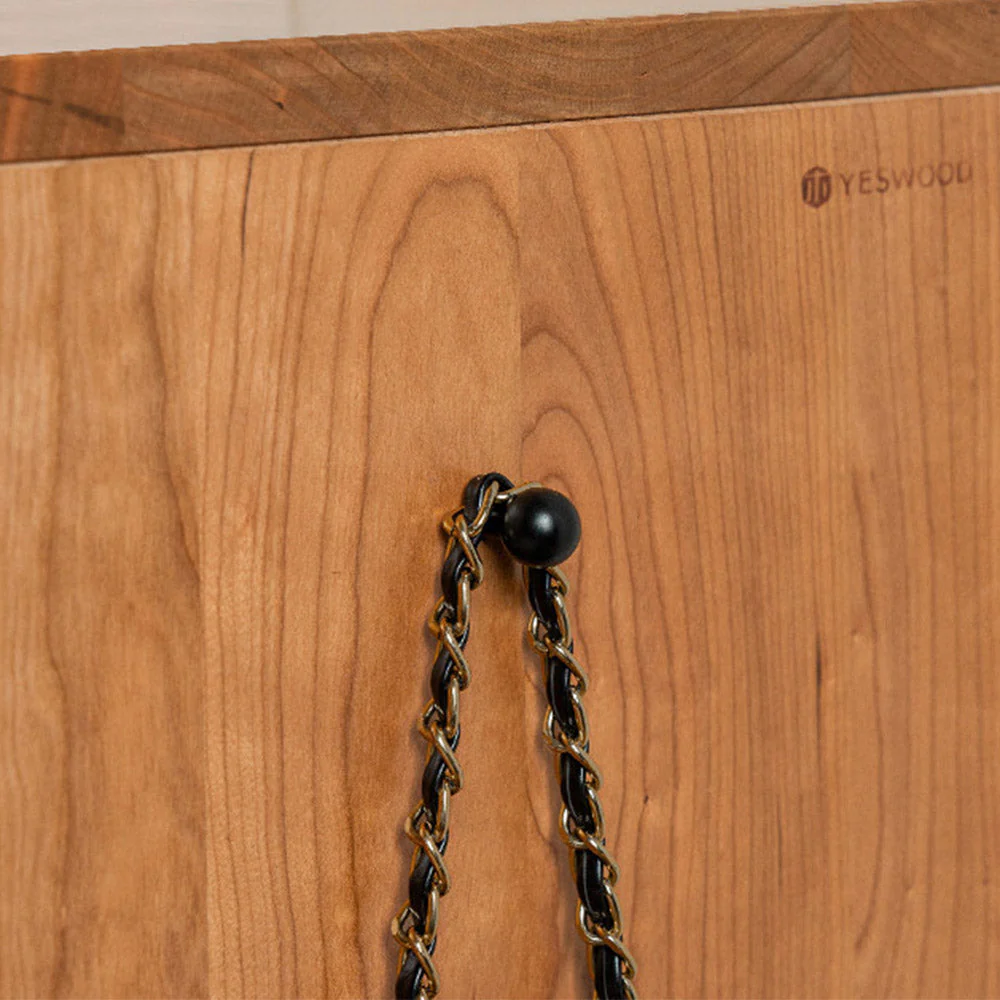 Enna Natural Solid Cherry Shoe Cabinet - Image 8
